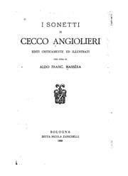 Tapa de I sonetti di Cecco Angiolieri, editi criticamente ed illustrati per cura