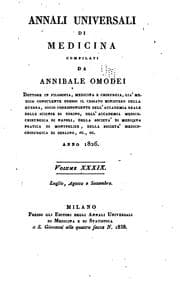 Tapa de Annali universali di medicina