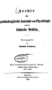 Tapa de Archiv fuer pathologische anatomie und physiologie und klinische