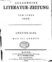 Tapa de Allgemeine Literatur-zeitung