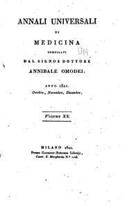 Tapa de Annali universali di medicina