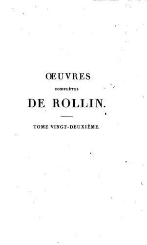 Tapa de Oeuvres complètes de Rollin