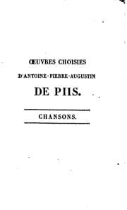 Tapa de Oeuvres choisies d'Antoine Pierre Augustin de Piis ..