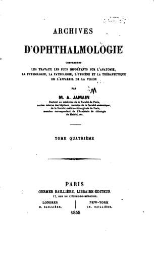 Tapa de Archives d'ophthalmologie