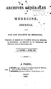 Tapa de Archives générales de médecine