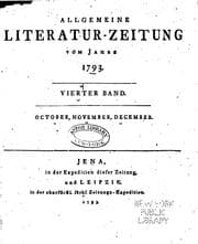 Tapa de Allgemeine Literatur-zeitung