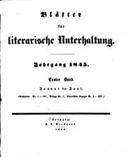Tapa de Blätter für literarische Unterhaltung