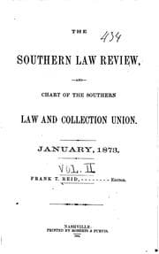 Tapa de Southern Law Review and Chart of the Southern Law and Collection Union