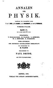 Tapa de Annalen der Physik
