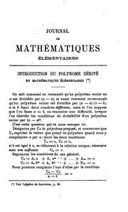 Tapa de Journal de mathématiques élémentaires [et spéciales].
