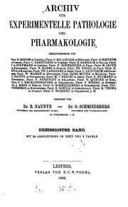 Tapa de Archiv fuer experimentelle pathologie und pharmakologie