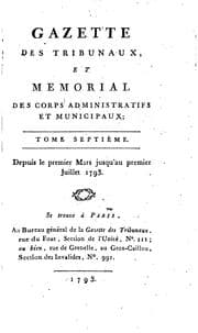 Tapa de Gazette des nouveaux tribunaux
