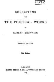 Tapa de Selections from the Poetical Works of Robert Browning