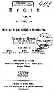 Tapa de Archiv für die Artillerie- und Ingenieur-offiziere des deutschen Reichsheeres
