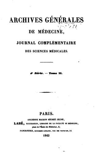 Tapa de Archives générales de médecine
