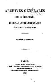 Tapa de Archives générales de médecine