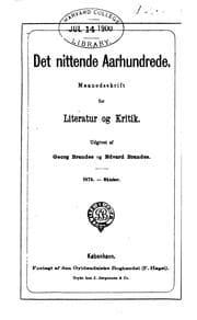 Tapa de Nittende aarhundrede: Maanedsskrift for literatur og kritik
