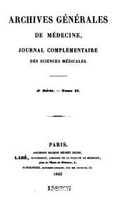 Tapa de Archives generales de medecine