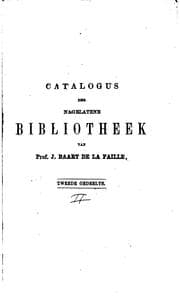 Tapa de Catalogus der uitgebreide bibliotheek nagelaten door den Heer Jacob Baart de la Faille ..