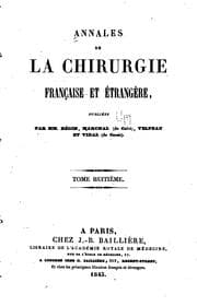 Tapa de Annales de la chirurgie française et étrangère