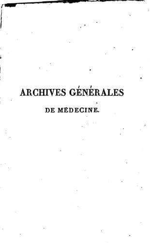 Tapa de Archives générales de médecine