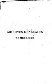 Tapa de Archives générales de médecine