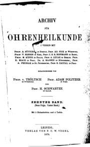 Tapa de Archiv für Ohrenheilkunde