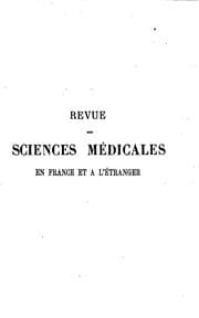 Tapa de Revue des sciences médicales en France et a ̀l'étranger