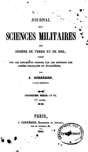 Tapa de Journal des sciences militaires