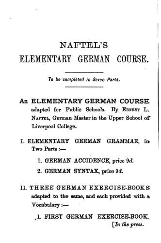 Tapa de An elementary German grammar