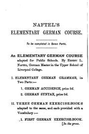 Tapa de An elementary German grammar