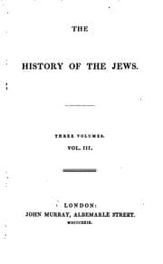 Tapa de The History of the Jews, from the Earliest Period Down to Modern Times