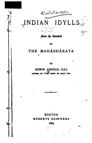 Tapa de Indian Idylls: From the Sanskrit of the Mahâbhârata
