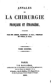 Tapa de Annales de la chirurgie française et étrangère