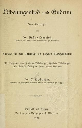 Tapa de Nibelungenlied und Gudrun