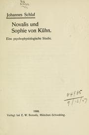 Tapa de Novalis und Sophie von Kühn