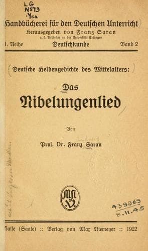 Tapa de Das Nibelungenlied