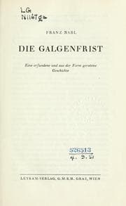 Tapa de Die Galgenfrist