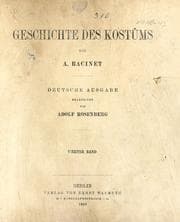 Tapa de Geschichte des kostüms in chronologischer entwicklung von A. Racinet