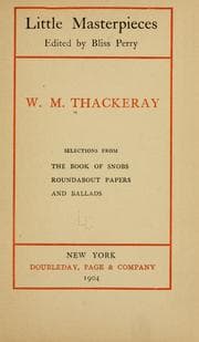 Tapa de Selections from The book of snobs, Roundabout papers, and Ballads