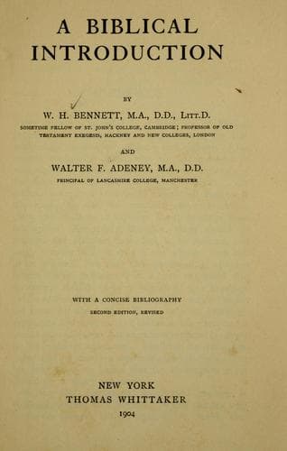 Tapa de A Biblical introduction