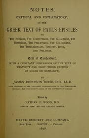 Tapa de Notes, critical and explanatory, on the Greek text of Paul's Epistles