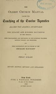 Tapa de The oldest church manual, called The teaching of the twelve apostles ...