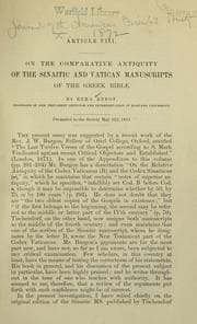 Tapa de On the comparative antiquity of the Sinaitic and Vatican manuscripts of the Greek Bible ..