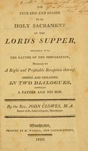 Tapa de The true end and design of the Lord's Supper