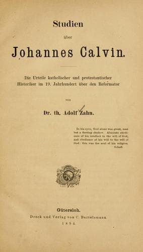 Tapa de Studien über Johannes Calvin