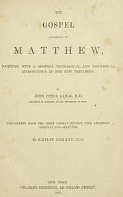 Tapa de The Gospel according to Matthew