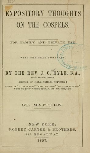 Tapa de Expository thoughts on the Gospels