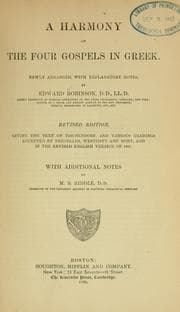 Tapa de A harmony of the four gospels in Greek
