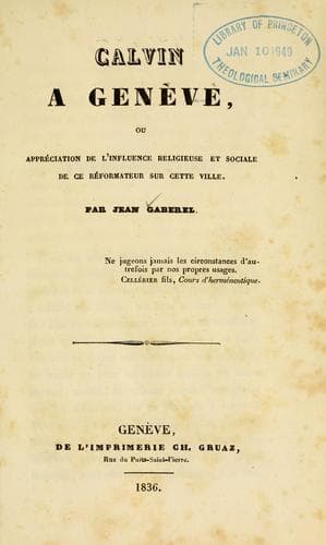 Tapa de Calvin a Genève